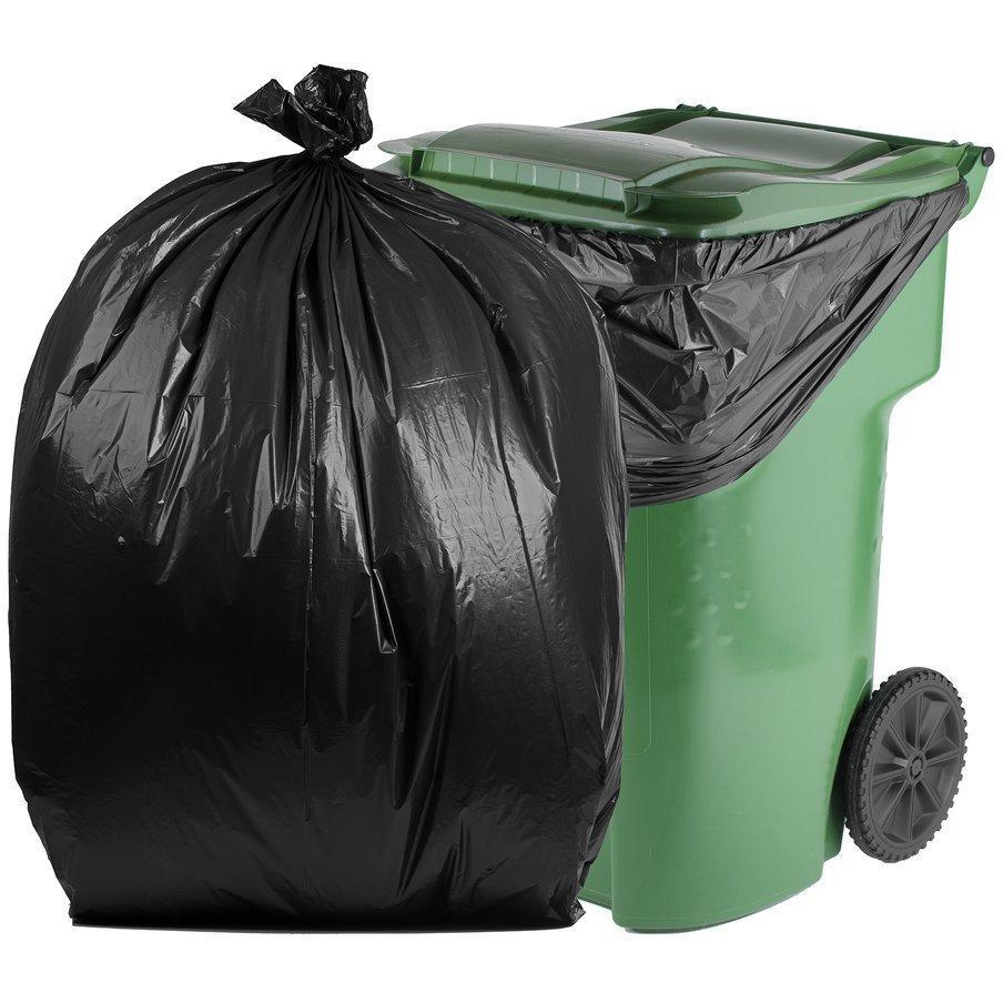 20-30 Gallon Garbage Bags, High Density: Black, 8 Micron, 30x37, 100 Bags.