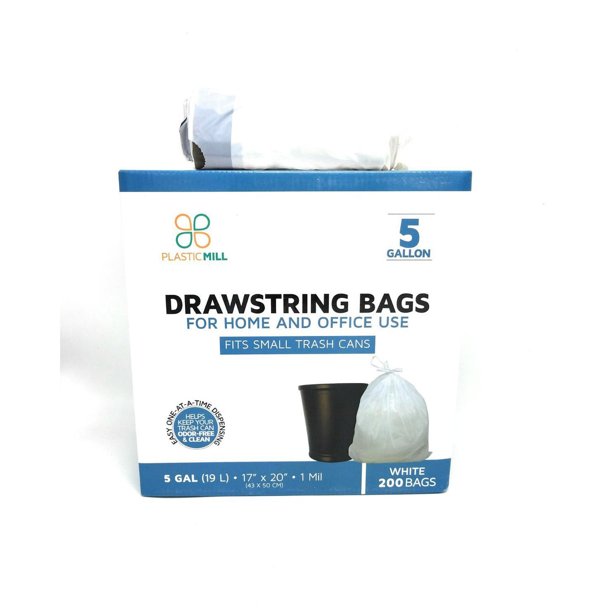 PlasticMill 65 Gallon Blue 1.5 Mil 50x48 100 Bags/Case Garbage Bags.