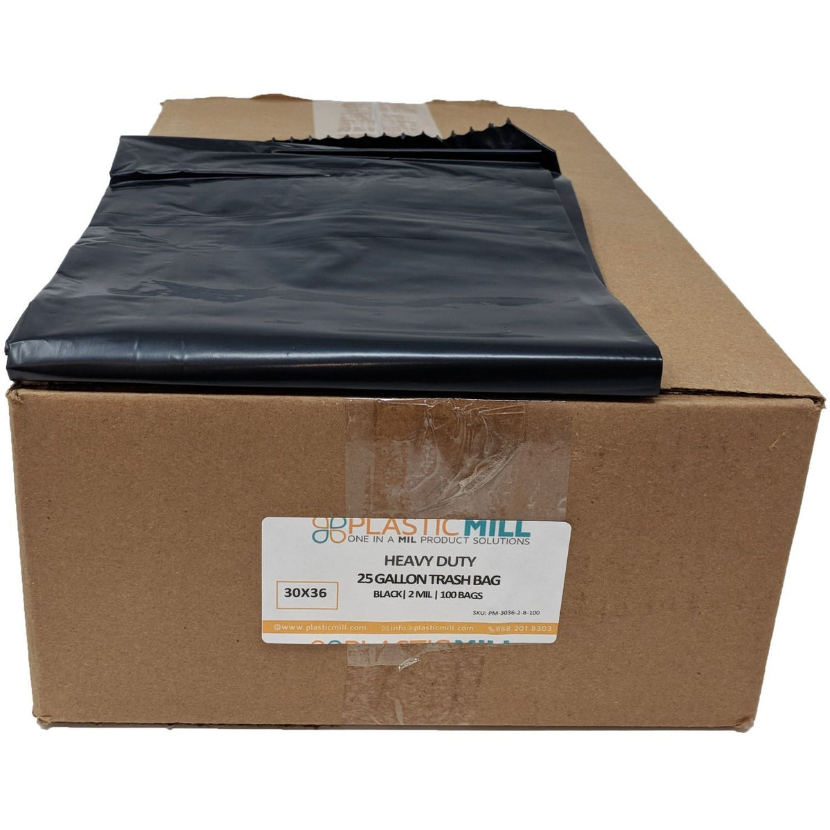 95 Gallon Garbage Bags Black 2 Mil 61x68 30 Bags/Case.