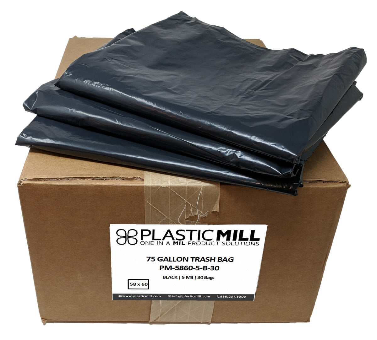 PlasticMill 42 Gallon Orange 3 Mil 33x48 50 Bags/Case Garbage Bags.