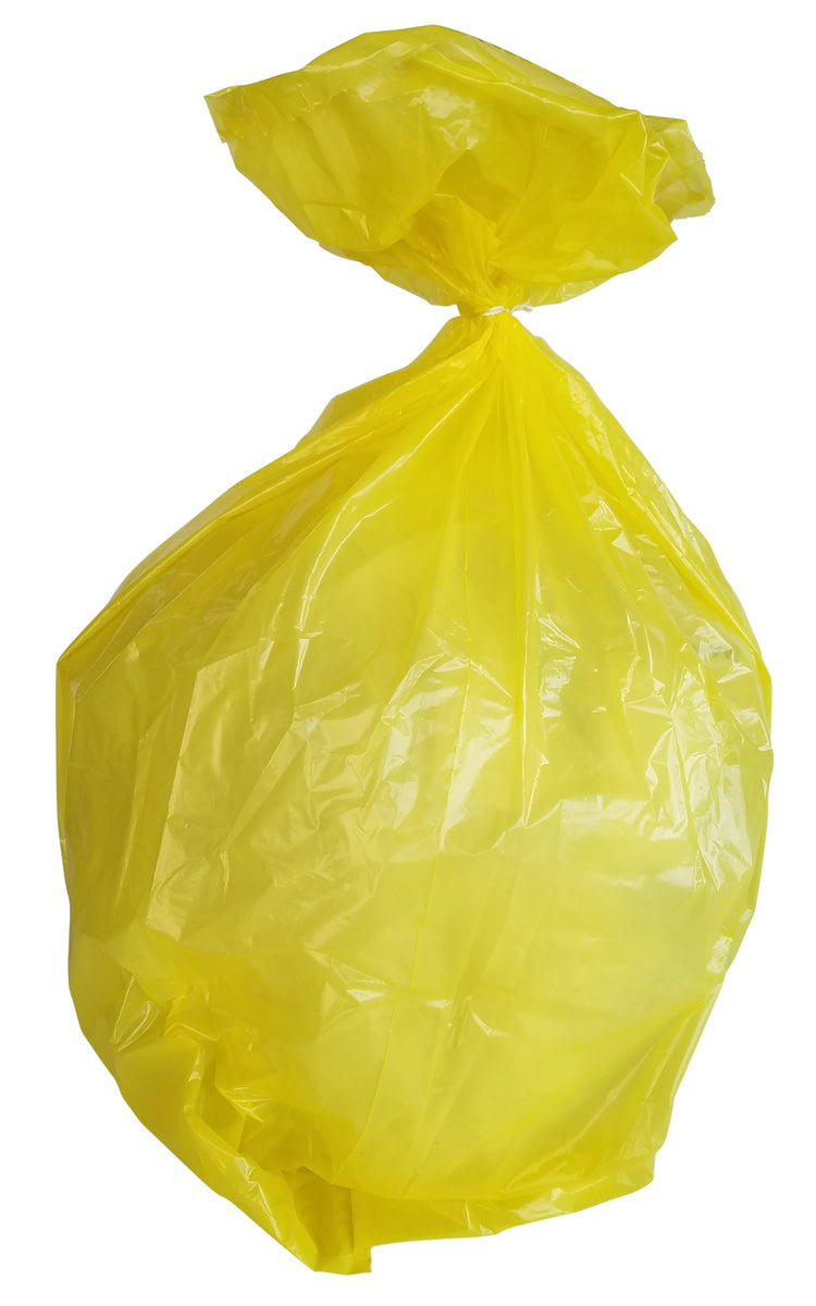 Plasticplace 55-60 Gallon Heavy Duty Trash Bags, Yellow (50 Count)