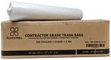 100 Gallon Contractor Bags: Clear, 3 Mil, 67x79, 25 Bags/Case.