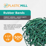 Rubber Bands #33: #33 Size, Forest Green, 1LB/500 Count.