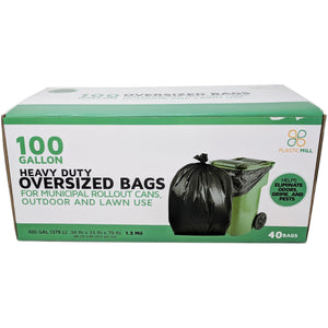 Bulk Supply 55 Gallon Heavy Duty Big Black Plastic Trash Bags