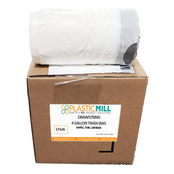 Trash Bags, 4-6 Gallon Garbage Bags 100 Strong Plastic Bin Liners