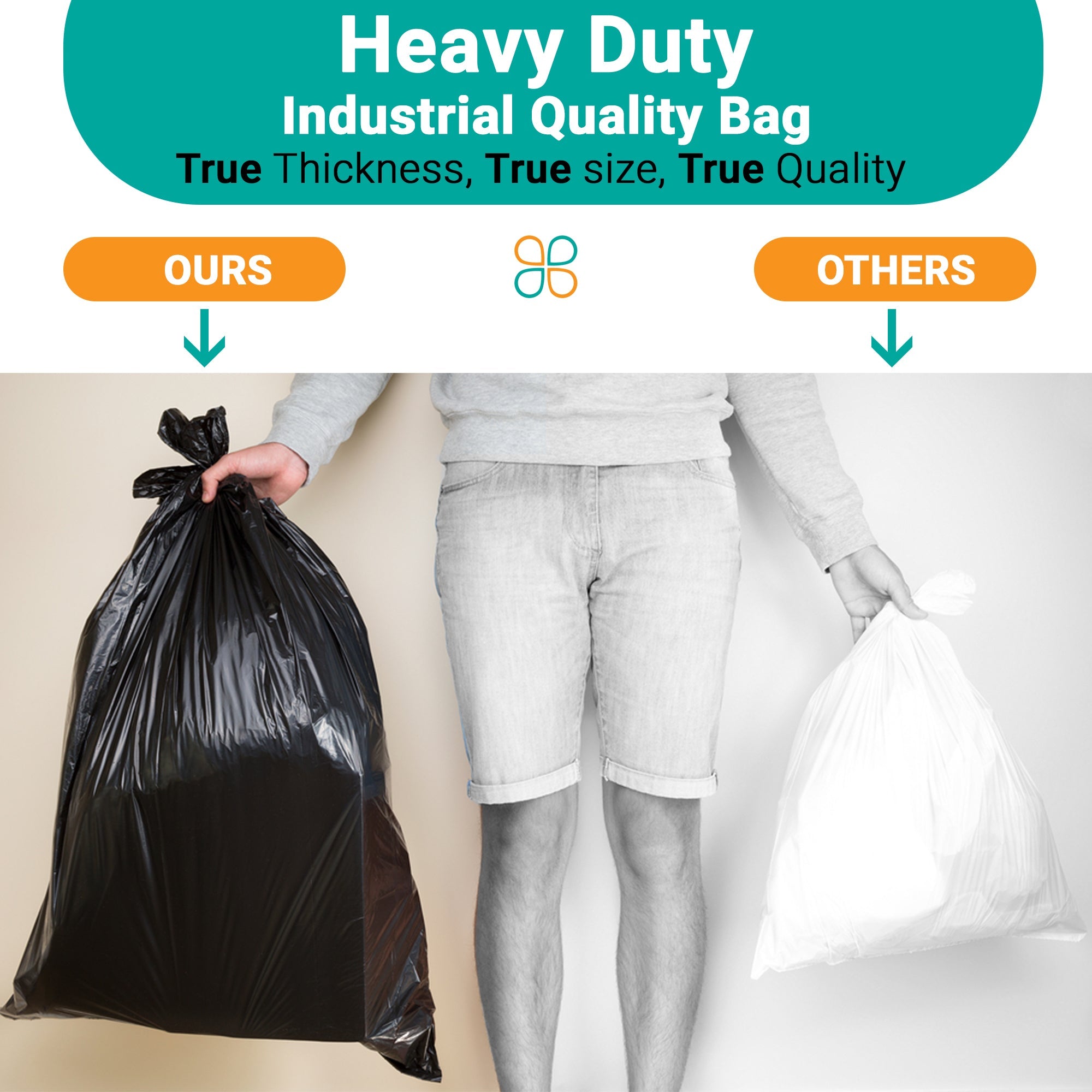 Global Industrial™ Super Duty Clear Trash Bags - 40 to 45 Gal, 2.5 Mil, 100  Bags/Case